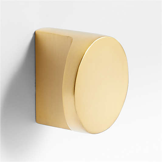 Flat Round Brushed Brass Cabinet Knob