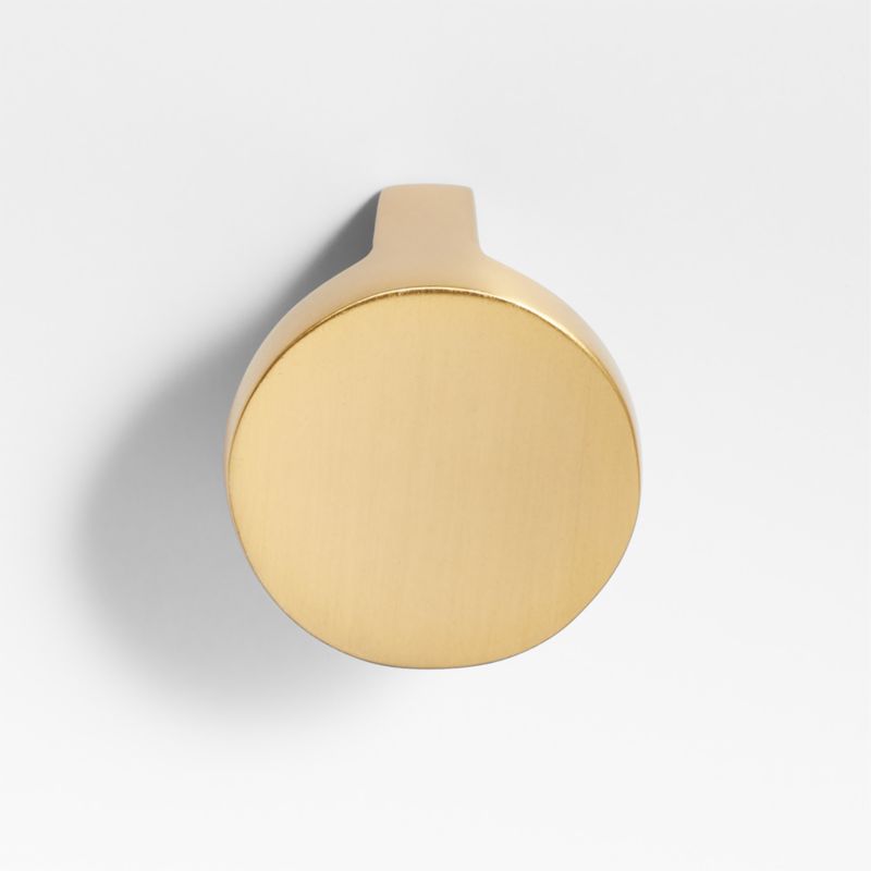 Modern Flat-End Cylinder Brushed Brass Cabinet Knob + Reviews