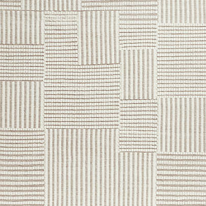 Flatweave Grid Wool and Cotton Dark Beige Kids 12"x18" Rug Swatch