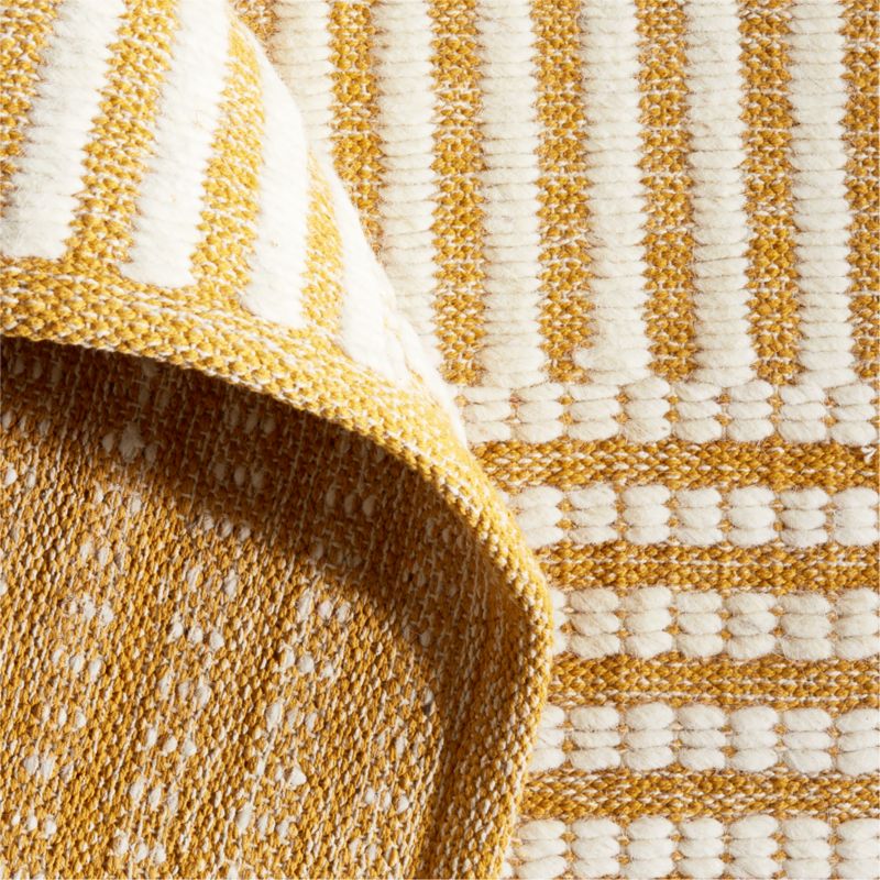 Flatweave Grid Wool and Cotton Yellow Kids 12"x18" Rug Swatch - image 10 of 10