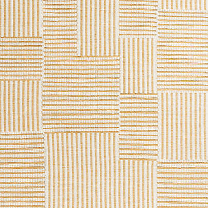 Flatweave Grid Wool and Cotton Yellow Kids 12"x18" Rug Swatch