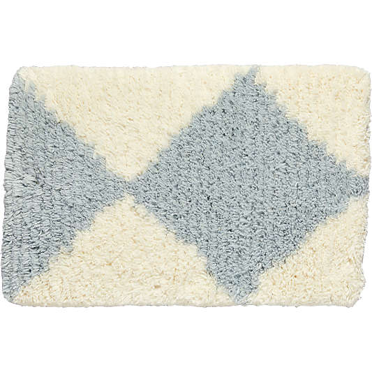 Wool Checkerboard Light Blue Kids Area Rug Swatch