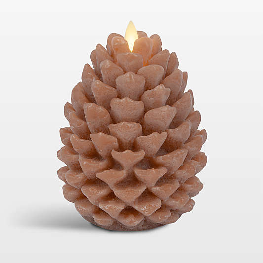 Flicker Flameless Large Caramel Cafe Pinecone 6"