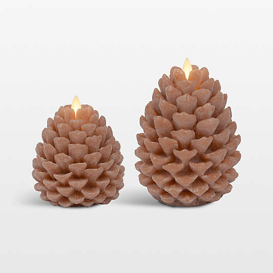 Flicker Flameless Small Caramel Cafe Pinecone 4"