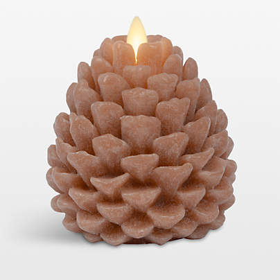 Flicker Flameless Small Caramel Cafe Pinecone 4"