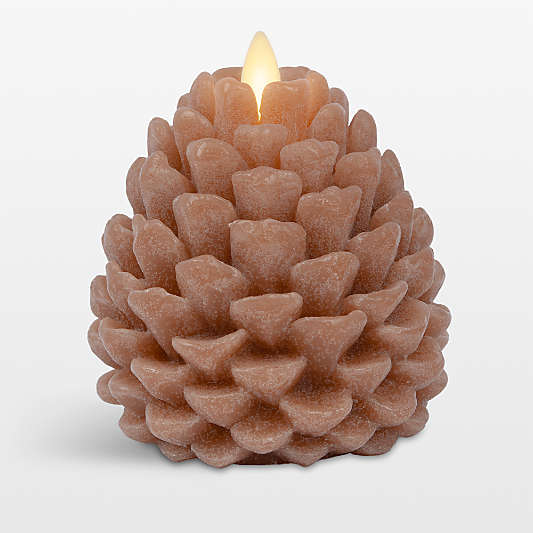 Flicker Flameless Small Caramel Cafe Pinecone 4"