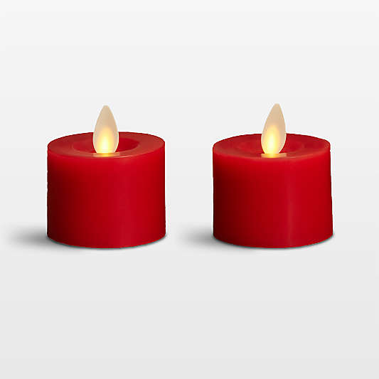 Flicker Flameless Red Tealight Candles, Set of 2