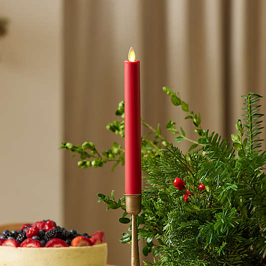 Flicker Flameless Red Taper Candle