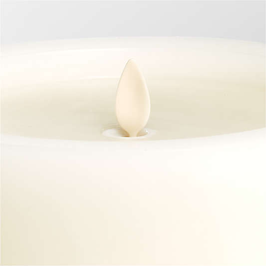 Warm White Flicker Flameless 4"x8" Wax Pillar Candle