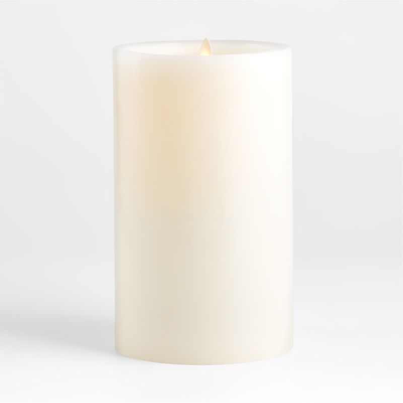 Warm White Flicker Flameless 6"x11" Wax Pillar Candle