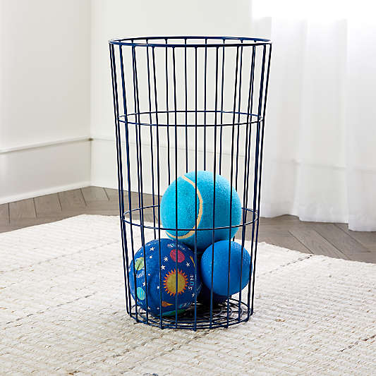 Blue Wire Ball Bin