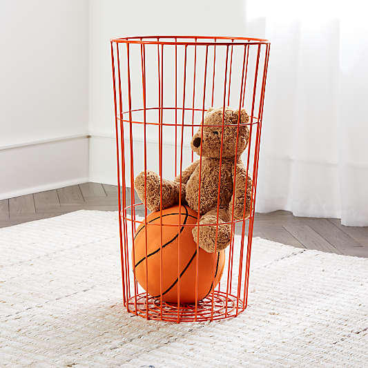 Orange Wire Ball Bin