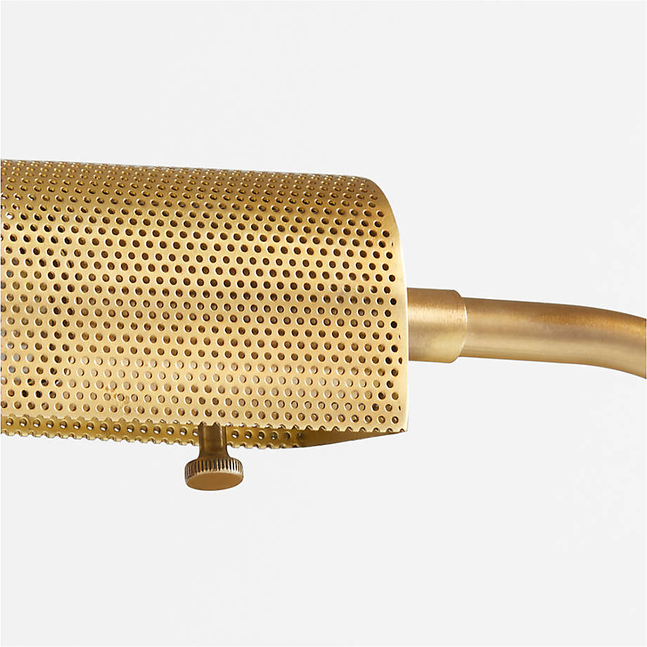 Crate&Barrel Fleming Antique Brass Floor Lamp Square One