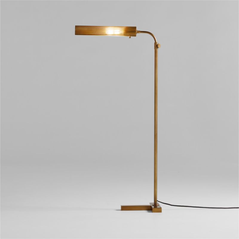 Zain Brushed Brass Metal Adjustable Floor Lamp