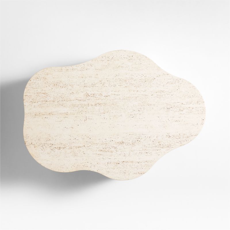 Fleur Faux Travertine Resin 52" Coffee Table - image 8 of 10