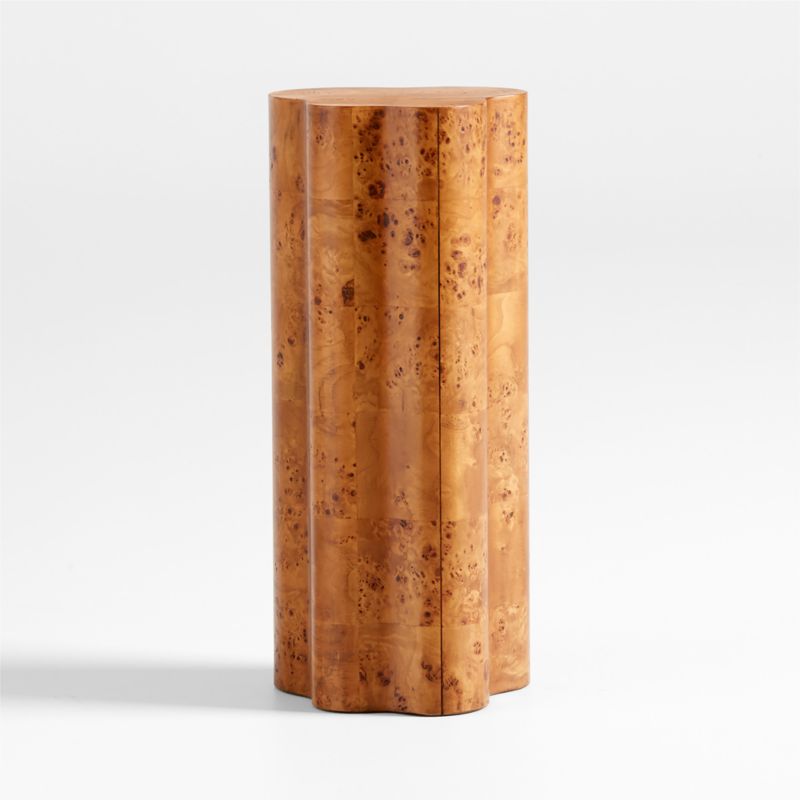 Oro Natural Walnut Wood Tiered Side Table