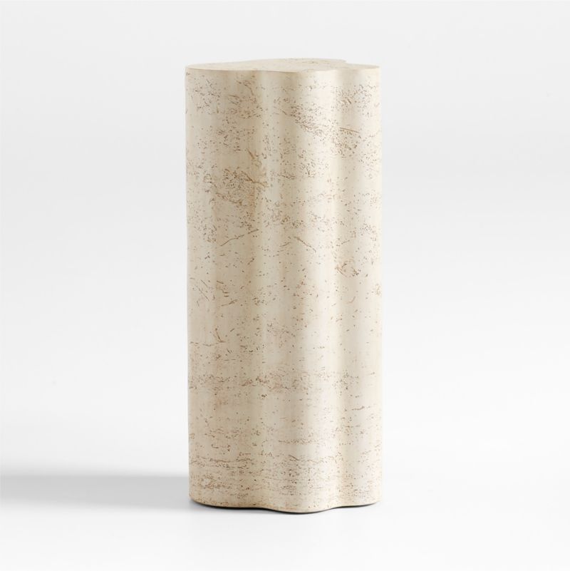 Fleur Tall Faux Travertine Resin Drink Table