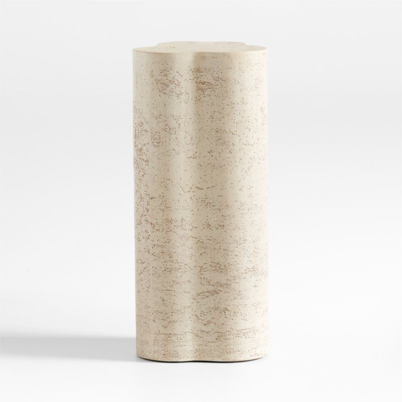 Fleur Tall Faux Travertine Resin Drink Table