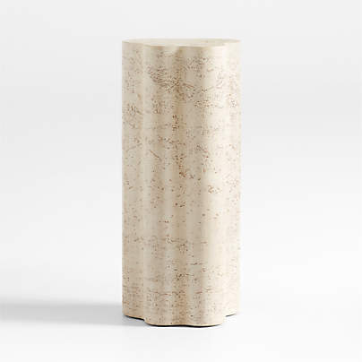 Fleur Tall Faux Travertine Resin Drink Table