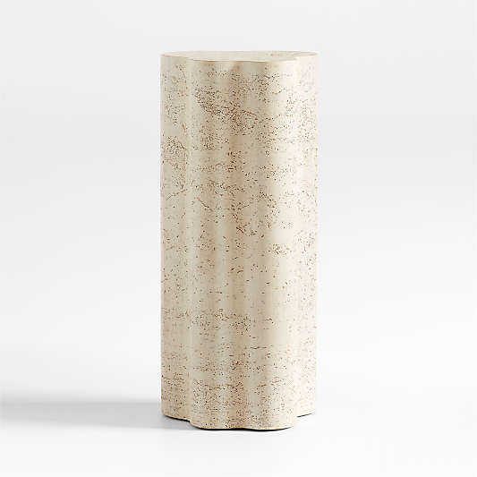 Fleur Tall Faux Travertine Resin Drink Table