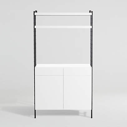 Flex Modular Closed Storage Cabinet with Shelves Crate Barrel