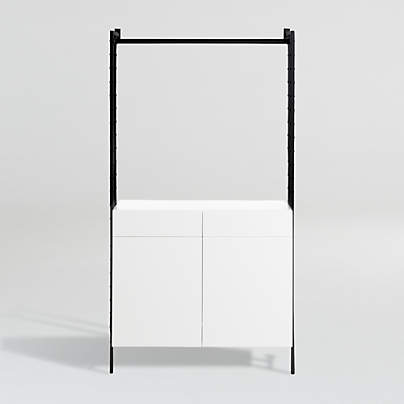 Flex Modular Closed Storage Cabinet with Clothing Bar