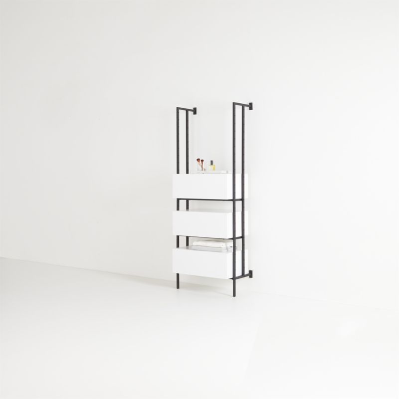 Flex White 3-Drawer Bookcase - image 2 of 7