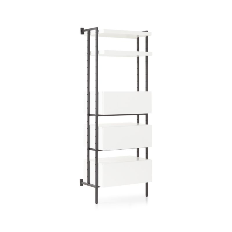 Flex White 3-Drawer, 2-Shelf Bookcase - image 3 of 6