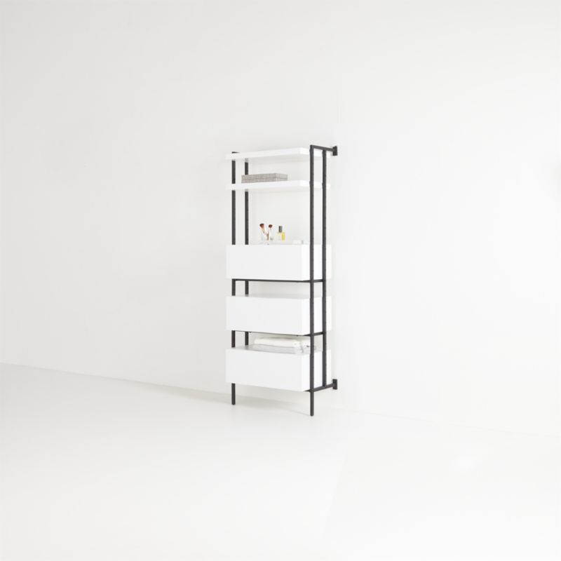 Flex White 3-Drawer, 2-Shelf Bookcase - image 1 of 6