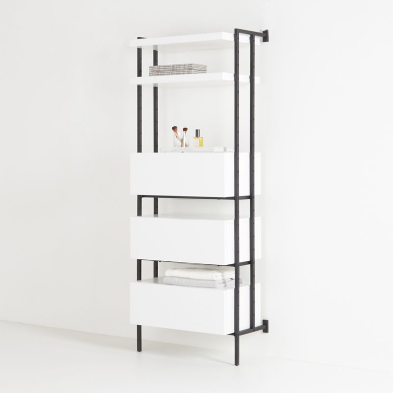 Flex White 3-Drawer, 2-Shelf Bookcase - image 0 of 6