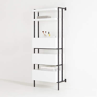 Flex White 3-Drawer, 2-Shelf Bookcase