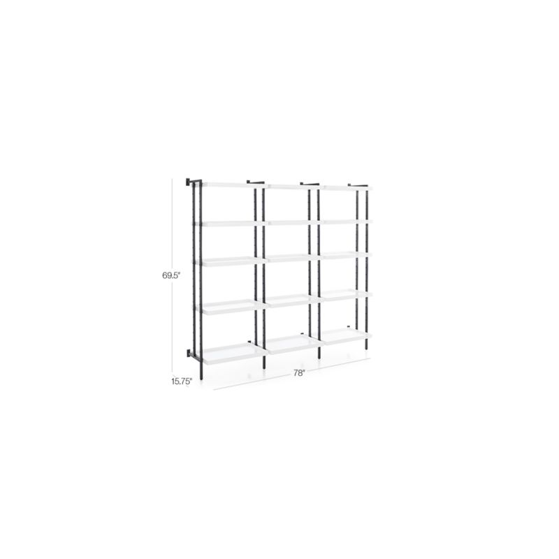 View Flex Modular Triple 24" 5-Shelf Bookcase - image 2 of 7