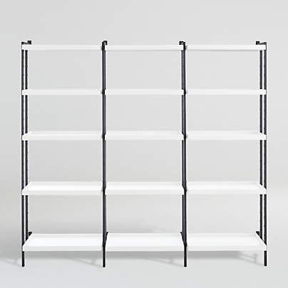 Flex Modular Triple 24" 5-Shelf Bookcase