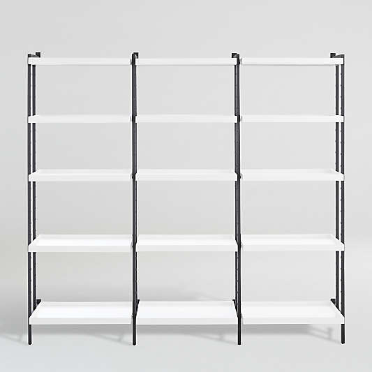 Flex Modular Triple 24" 5-Shelf Bookcase