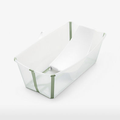 View Stokke Flexi Bath Transparent Green Foldable Baby Bath Bundle details