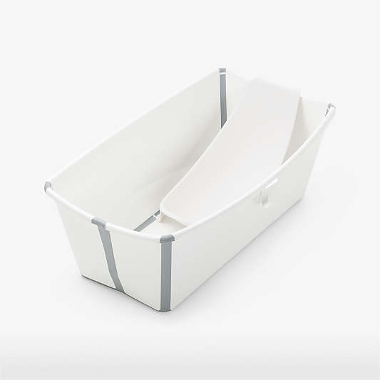 Stokke Flexi Bath White Foldable Baby Bath Bundle