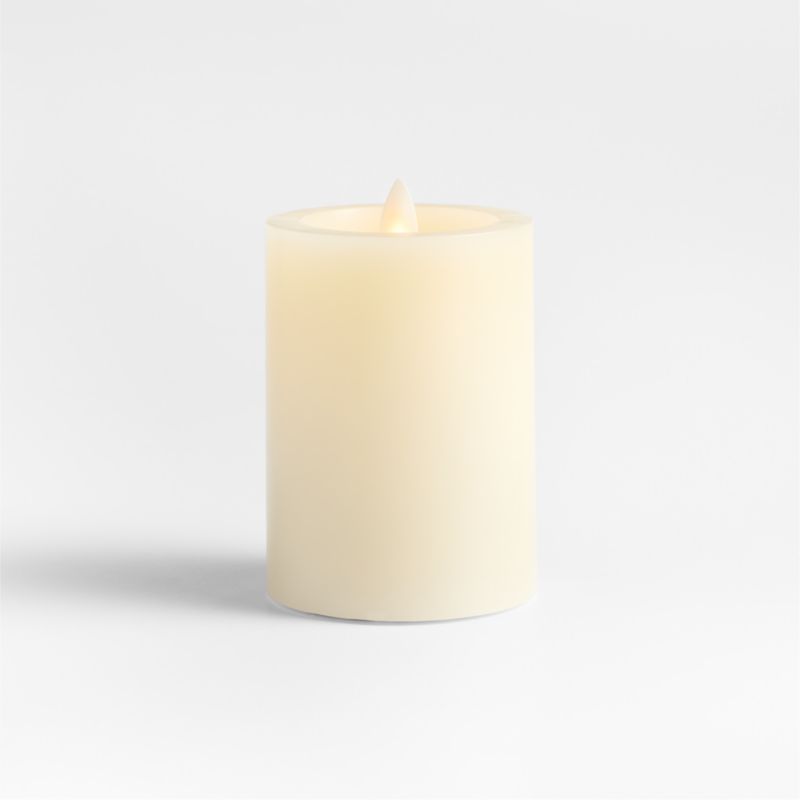 Ivory Flicker Flameless 3"x4" Wax Pillar Candle - image 0 of 4