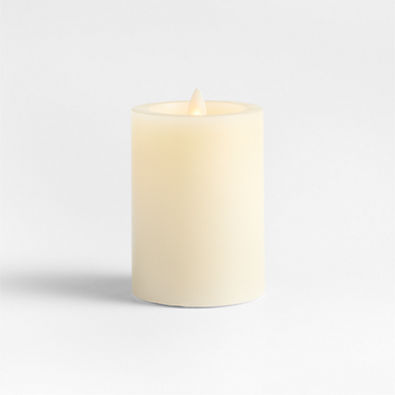 View Ivory Flicker Flameless 3"x4" Wax Pillar Candle details
