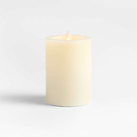 Ivory Flicker Flameless 3"x4" Wax Pillar Candle