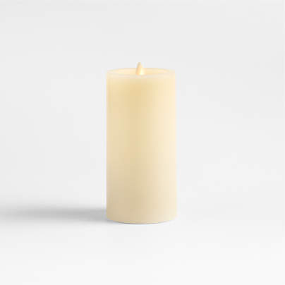 Ivory Flicker Flameless 3"x6" Wax Pillar Candle