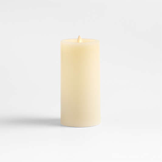 Ivory Flicker Flameless 3"x6" Wax Pillar Candle