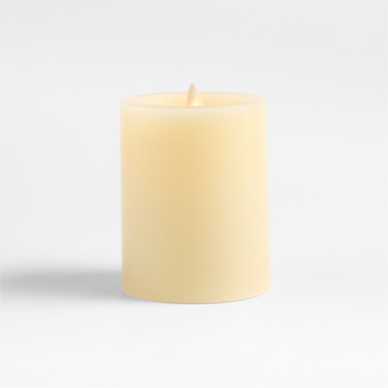 Ivory Flicker Flameless 4"x5" Wax Pillar Candle - image 0 of 4