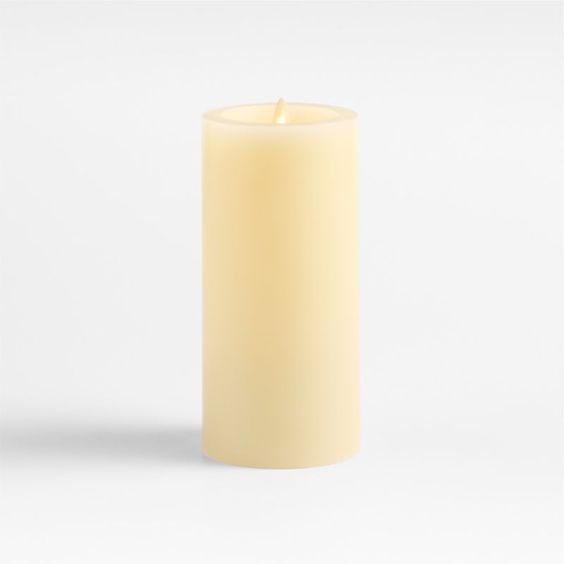 Ivory Flicker Flameless 4"x8" Wax Pillar Candle - image 0 of 4