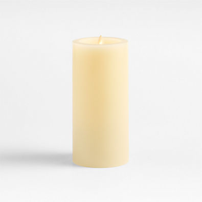 View Ivory Flicker Flameless 4"x8" Wax Pillar Candle details