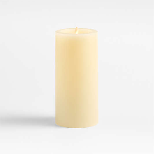 Ivory Flicker Flameless 4"x8" Wax Pillar Candle