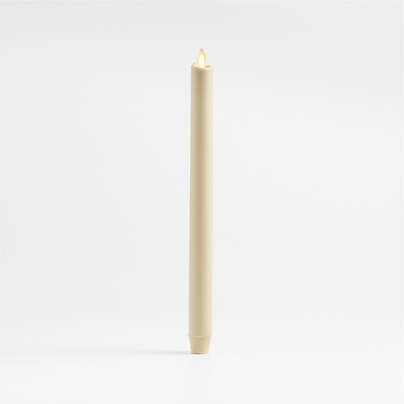 Flicker Flameless Ivory Taper Candle 12"