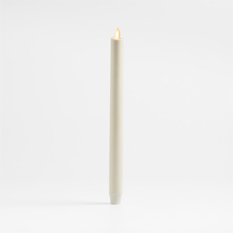 Flicker Flameless White Taper Candle 12" - image 0 of 3