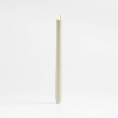 Flicker Flameless White Taper Candle 12"