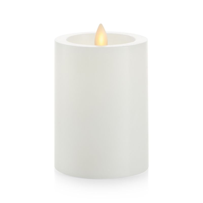 Warm White Flicker Flameless 3"x4" Wax Pillar Candle