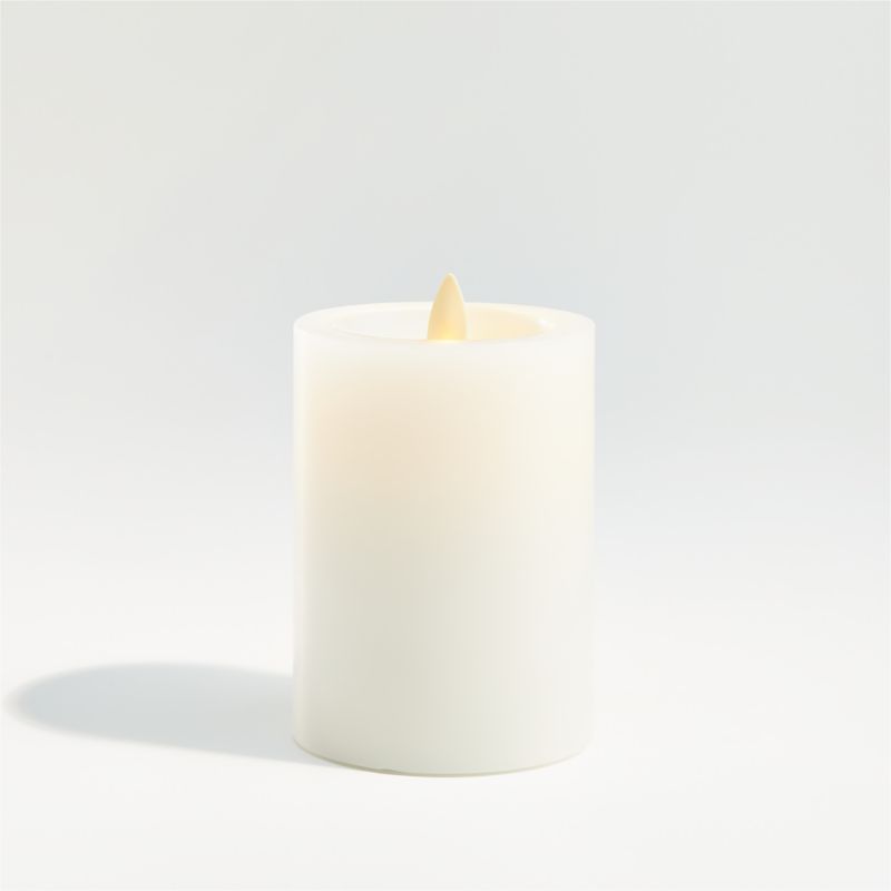 Warm White Flicker Flameless 3"x4" Wax Pillar Candle